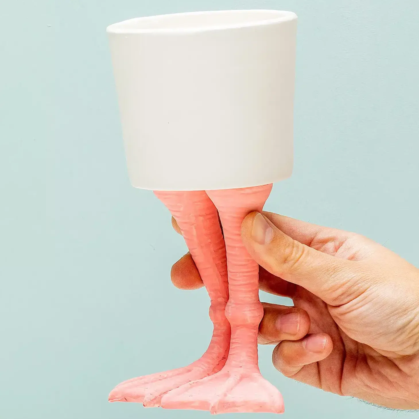Bloempot met flamingopoten