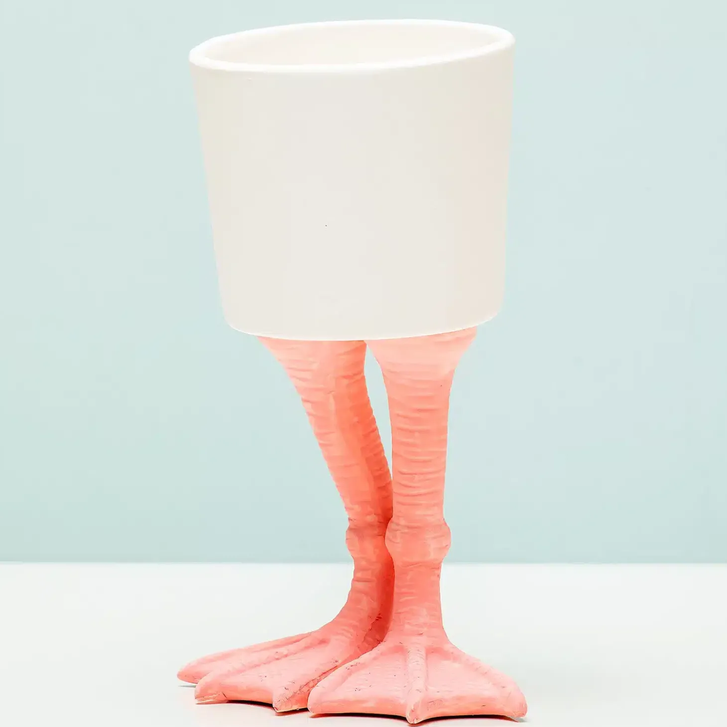 Bloempot met flamingopoten