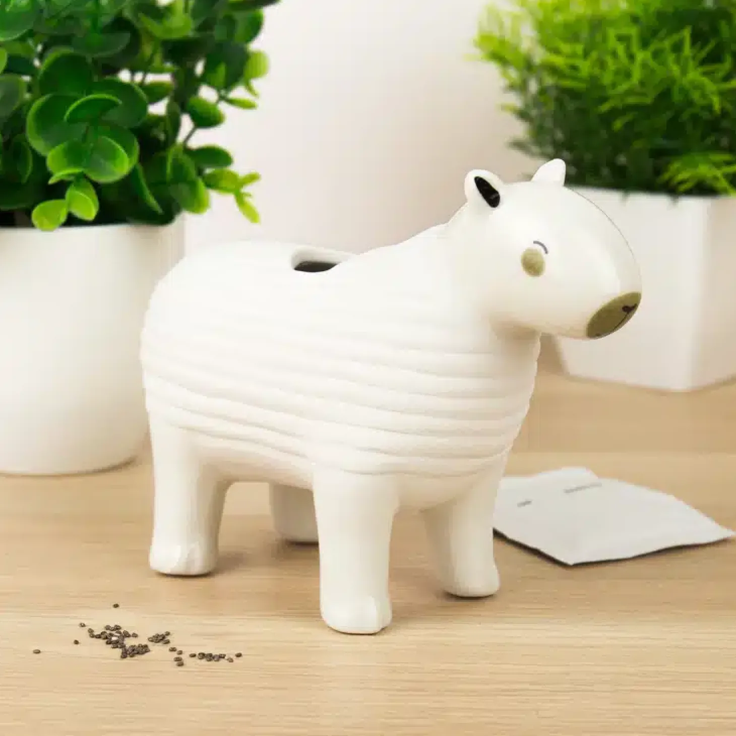 Capibara bloempot met zaadjes