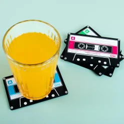 Cassettebandjes onderzetters (set van 4)