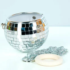 Discobal bloempot met standaard en ketting