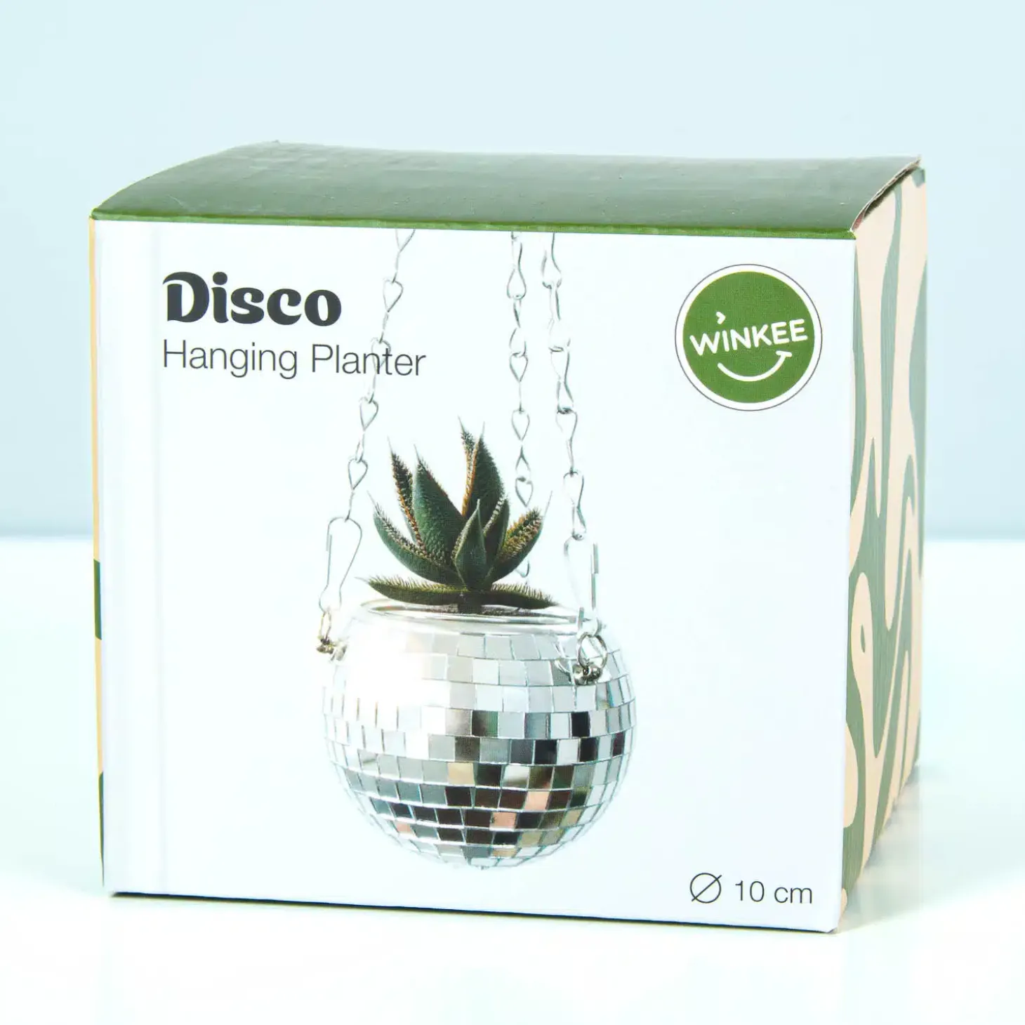 Discobal bloempot met standaard en ketting