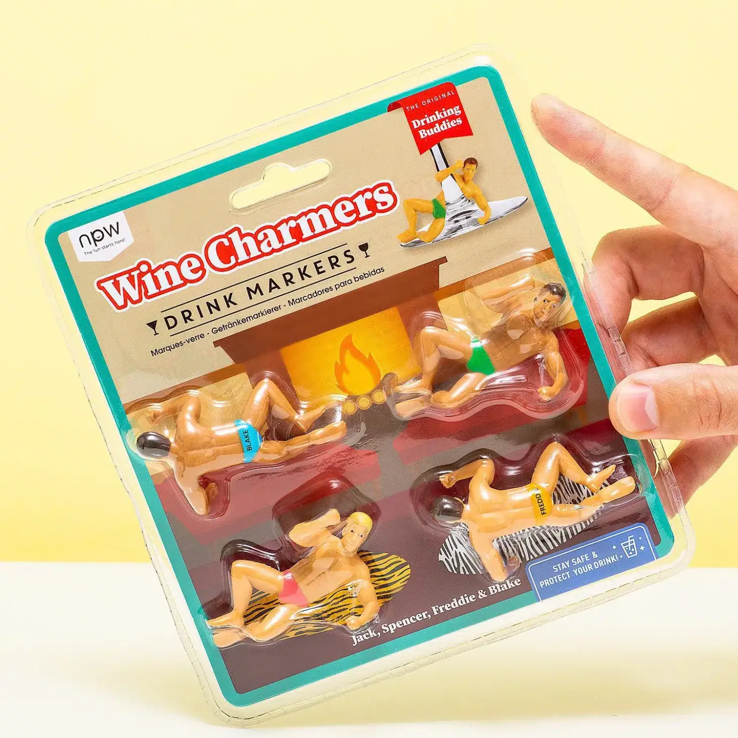 Drinking Buddies wijnmarkeerders (set van 4)
