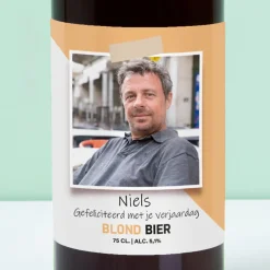 Gepersonaliseerde bierfles met foto (750 ml)