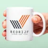 Gepersonaliseerde mok met bedrijfsnaam en logo