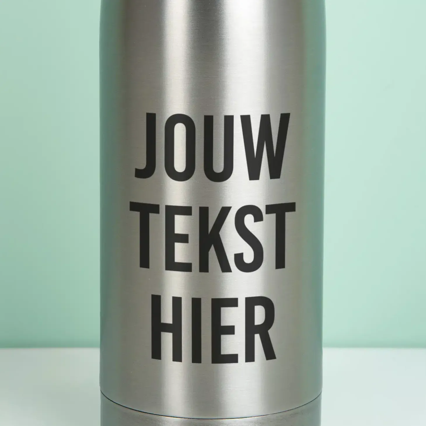 Gepersonaliseerde thermosfles met eigen tekst