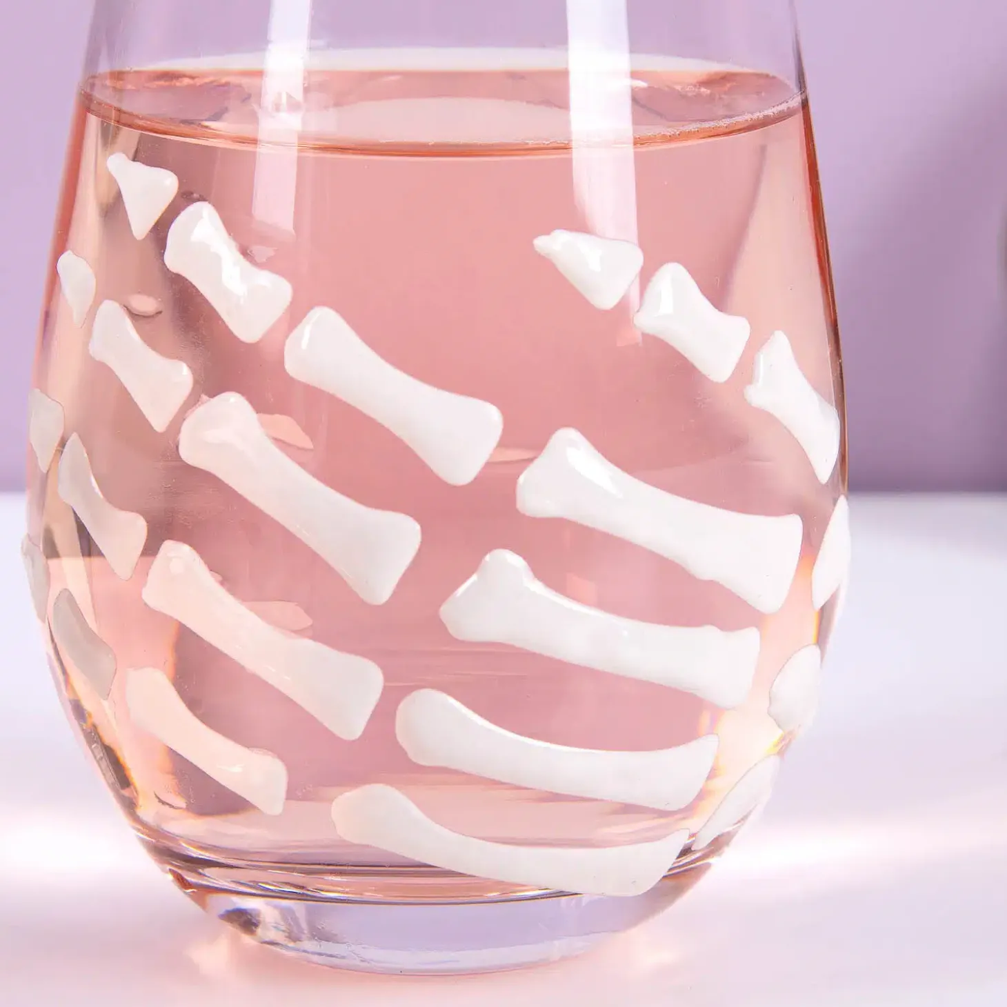 Glas met skelethand (set van 2)