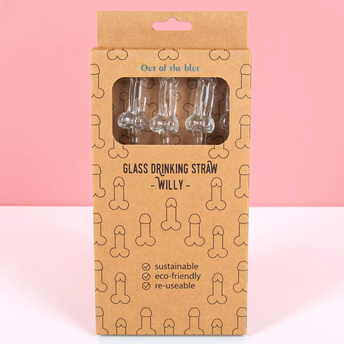 Glazen piemelrietjes (set van 4)