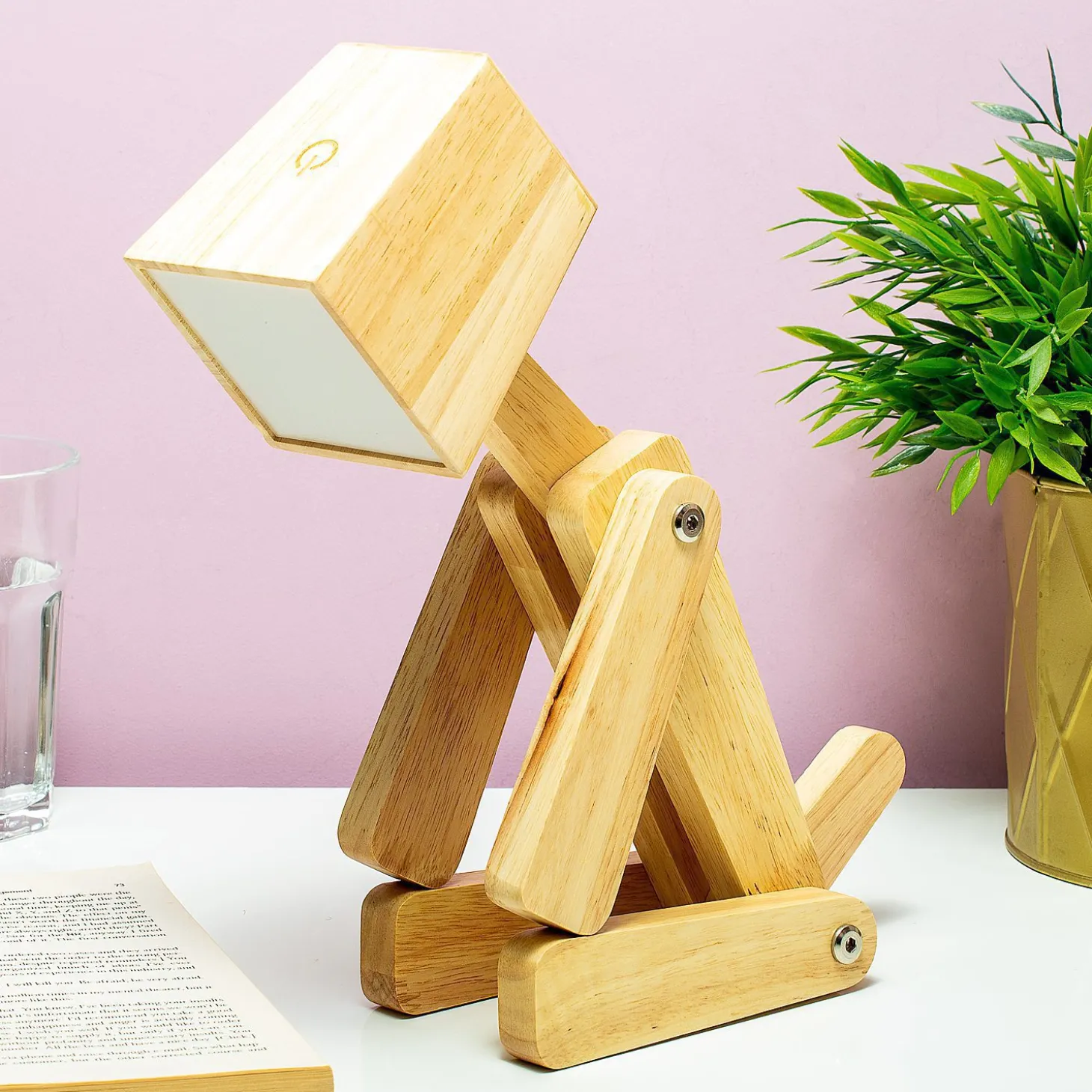 Houten tafellamp