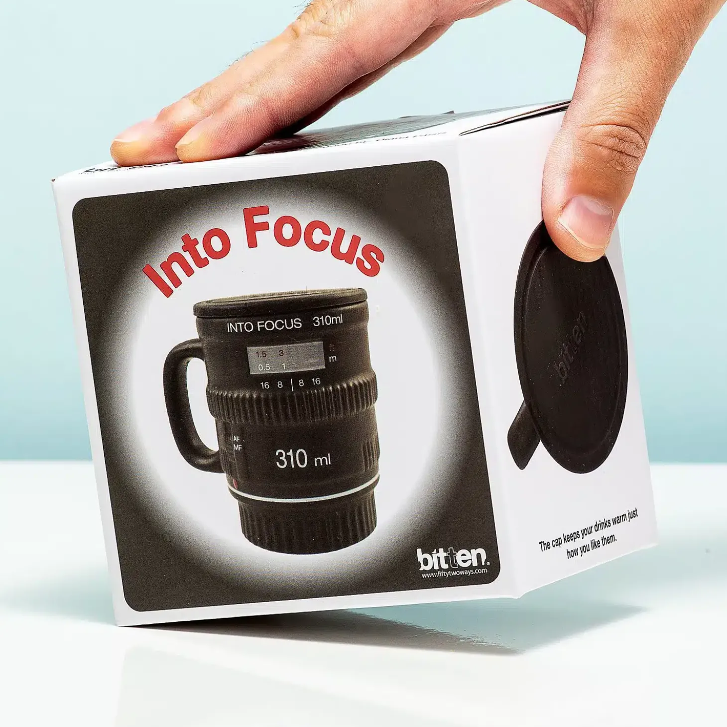 Into Focus cameralens beker