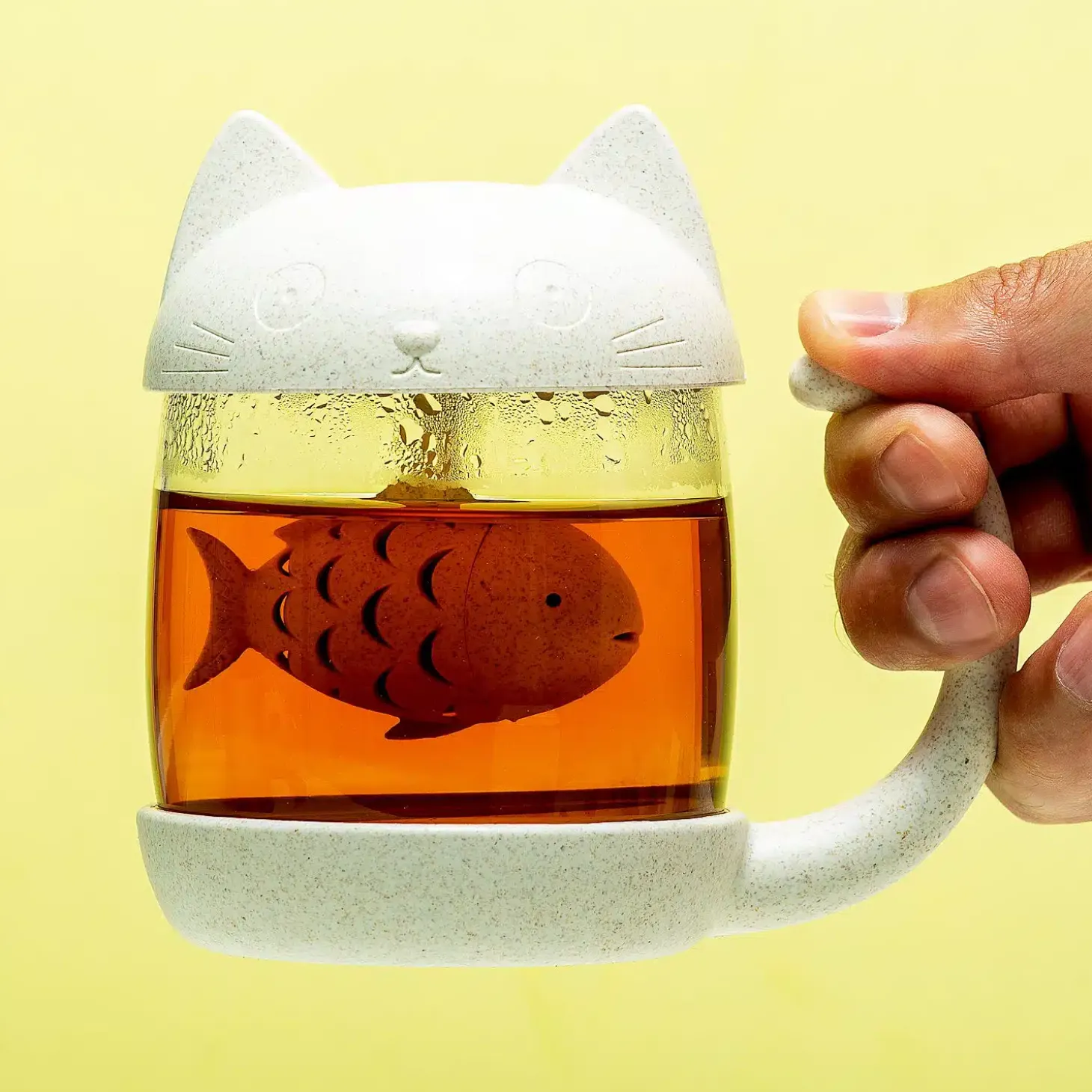 Kat theekop met infuser