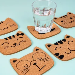Kattenfamilie onderzetters (set van 6)