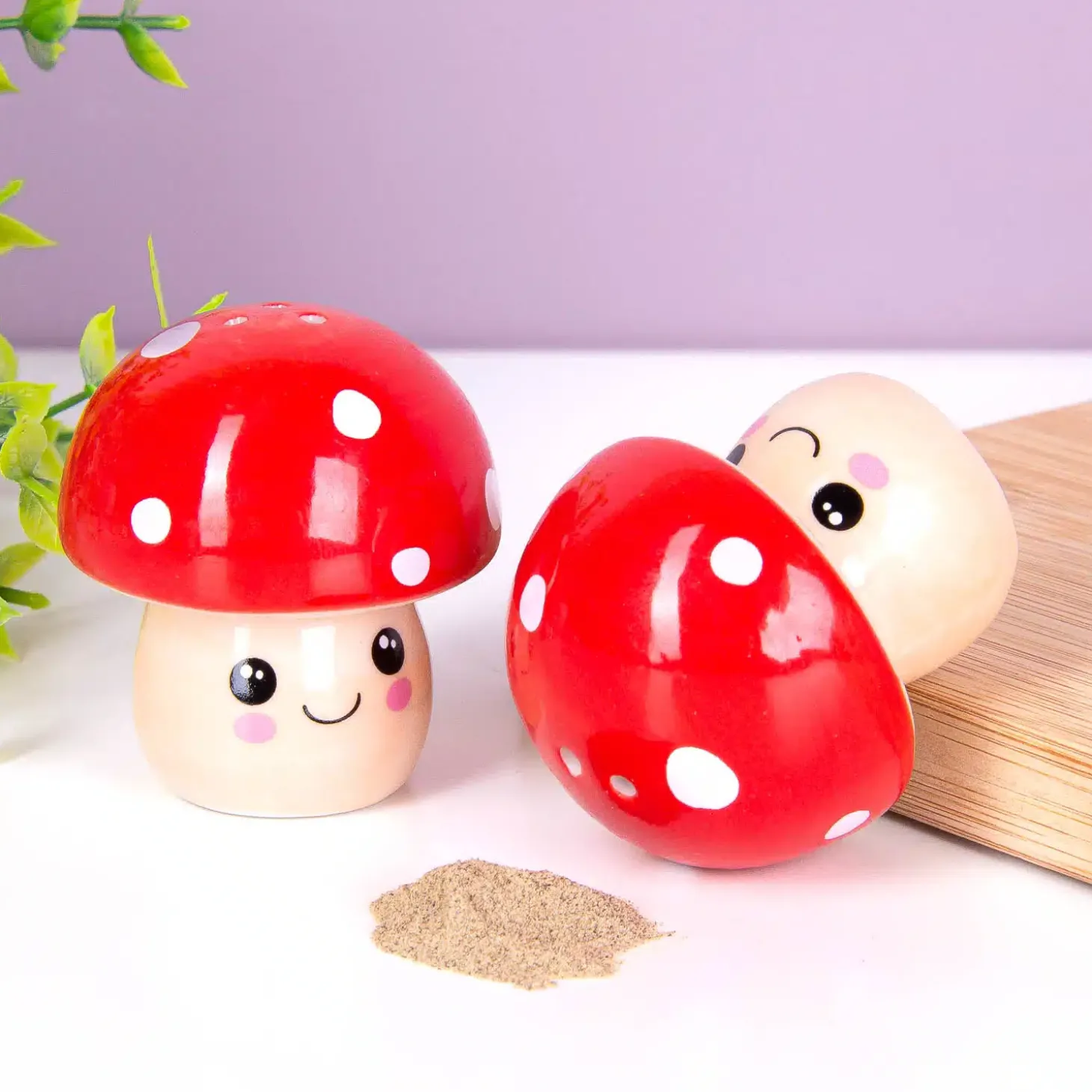 Kawaii paddenstoelen peper- en zoutstel