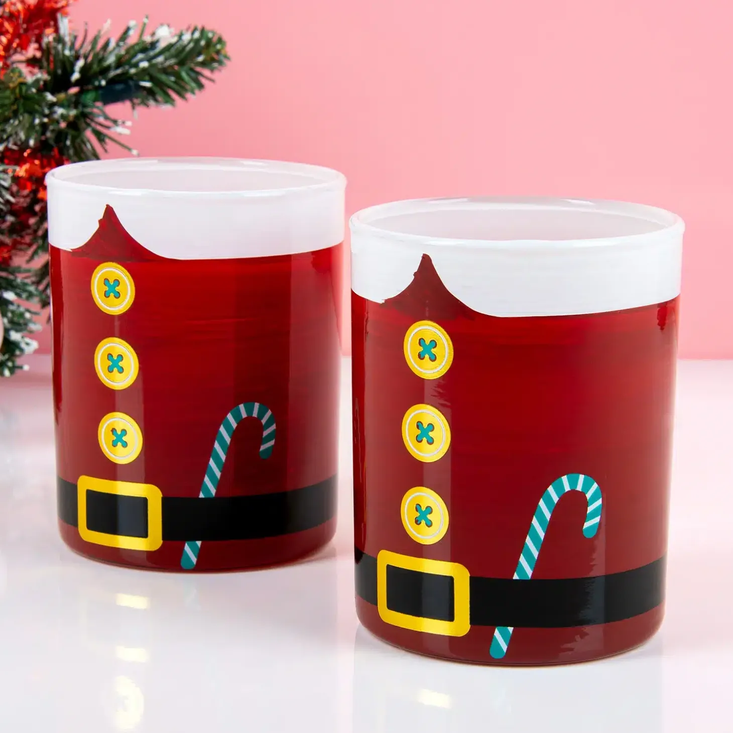 Kerstman whiskeyglas (set van 2)