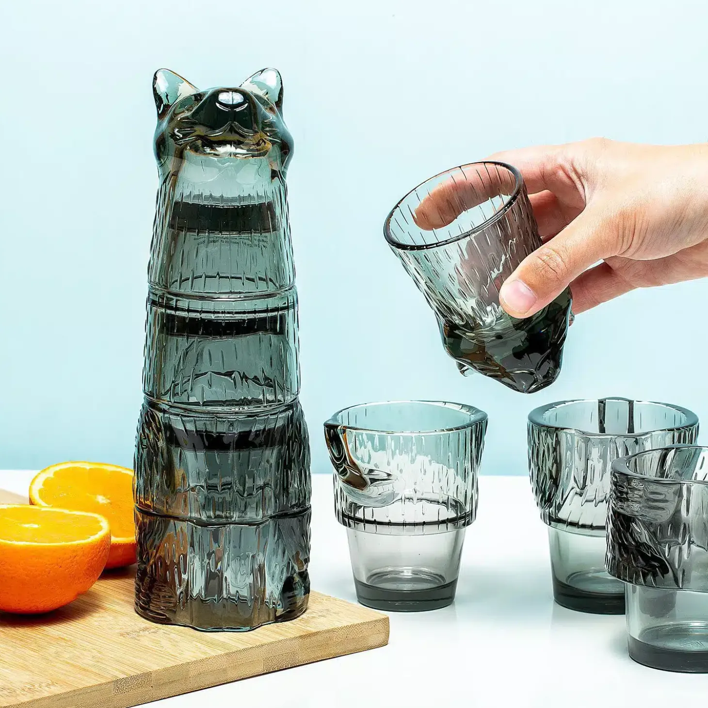 Kitty stapelbare glazen (set van 4)