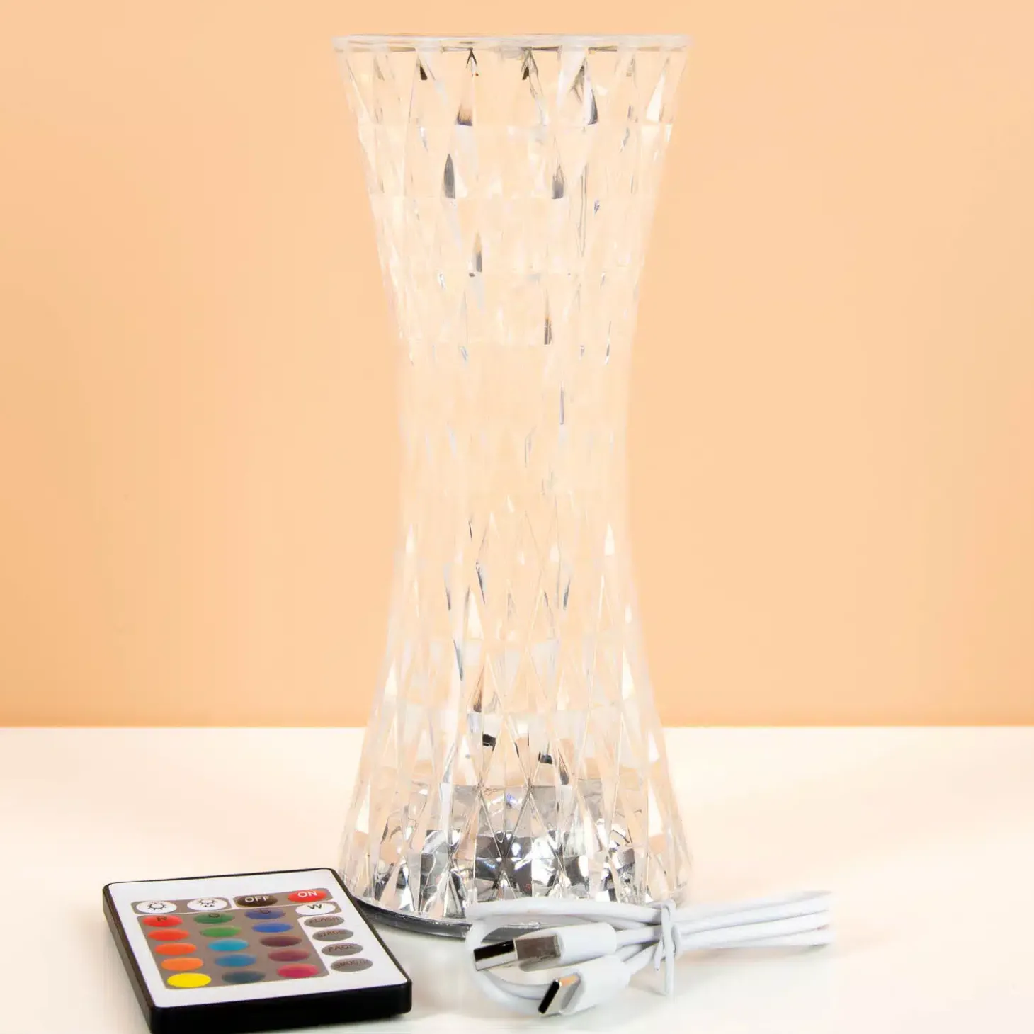 Kristallook ledlamp met gekleurde verlichting