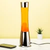 Lavalamp zilver met oranje vloeistof en oranje lava
