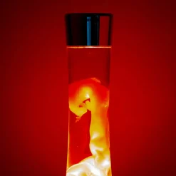 Lavalamp zilver met rode lava