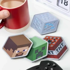 Minecraft Metalen onderzetters (set van 4)