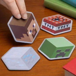 Minecraft Metalen onderzetters (set van 4)