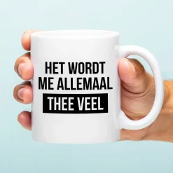 Mok Het wordt me allemaal thee veel