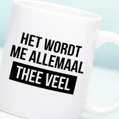 Mok Het wordt me allemaal thee veel