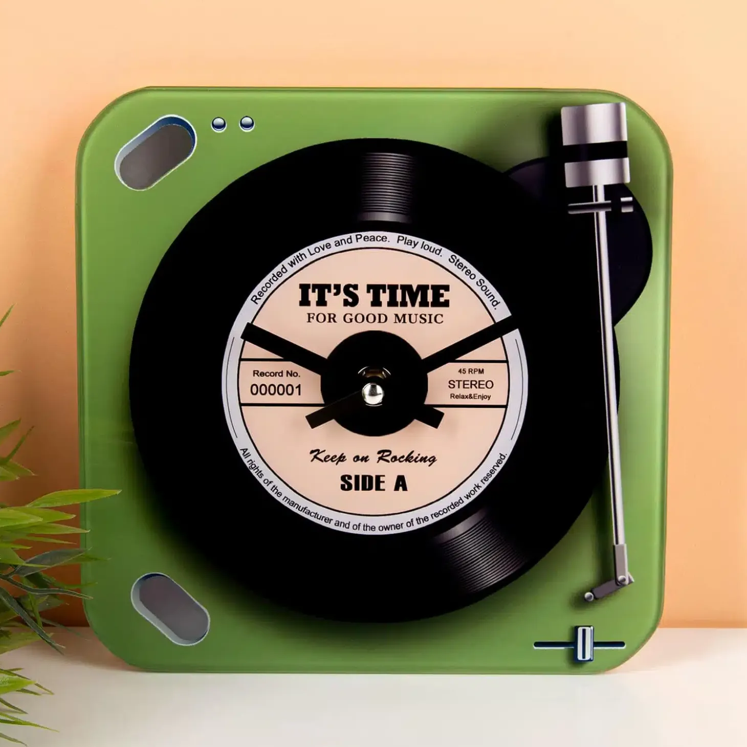 Retro platenspeler klok