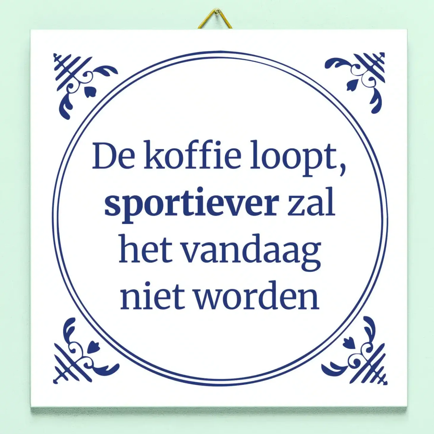 Tegeltje De koffie loopt