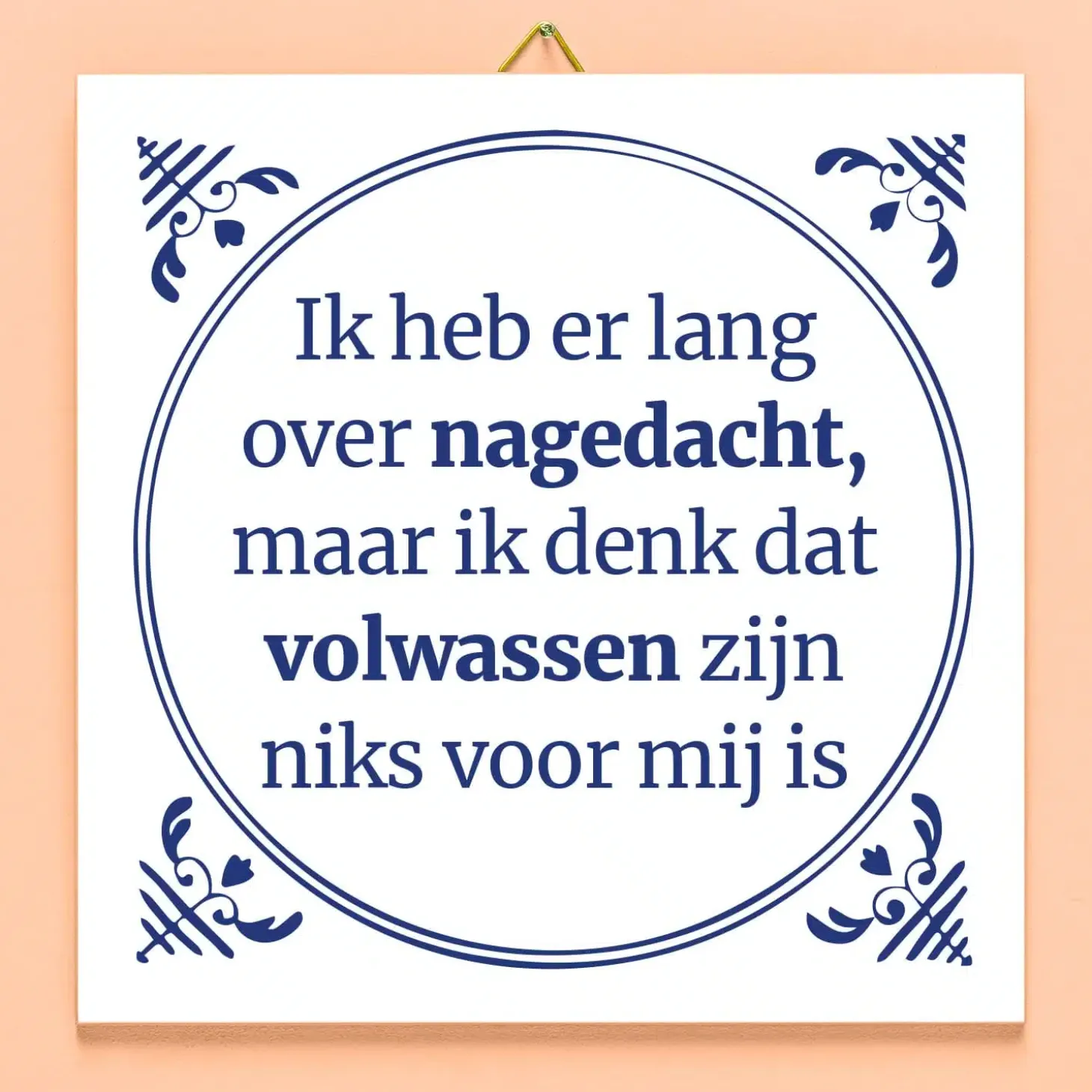 Tegeltje Ik heb er lang over nagedacht