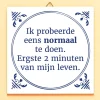 Tegeltje Ik probeerde eens normaal te doen