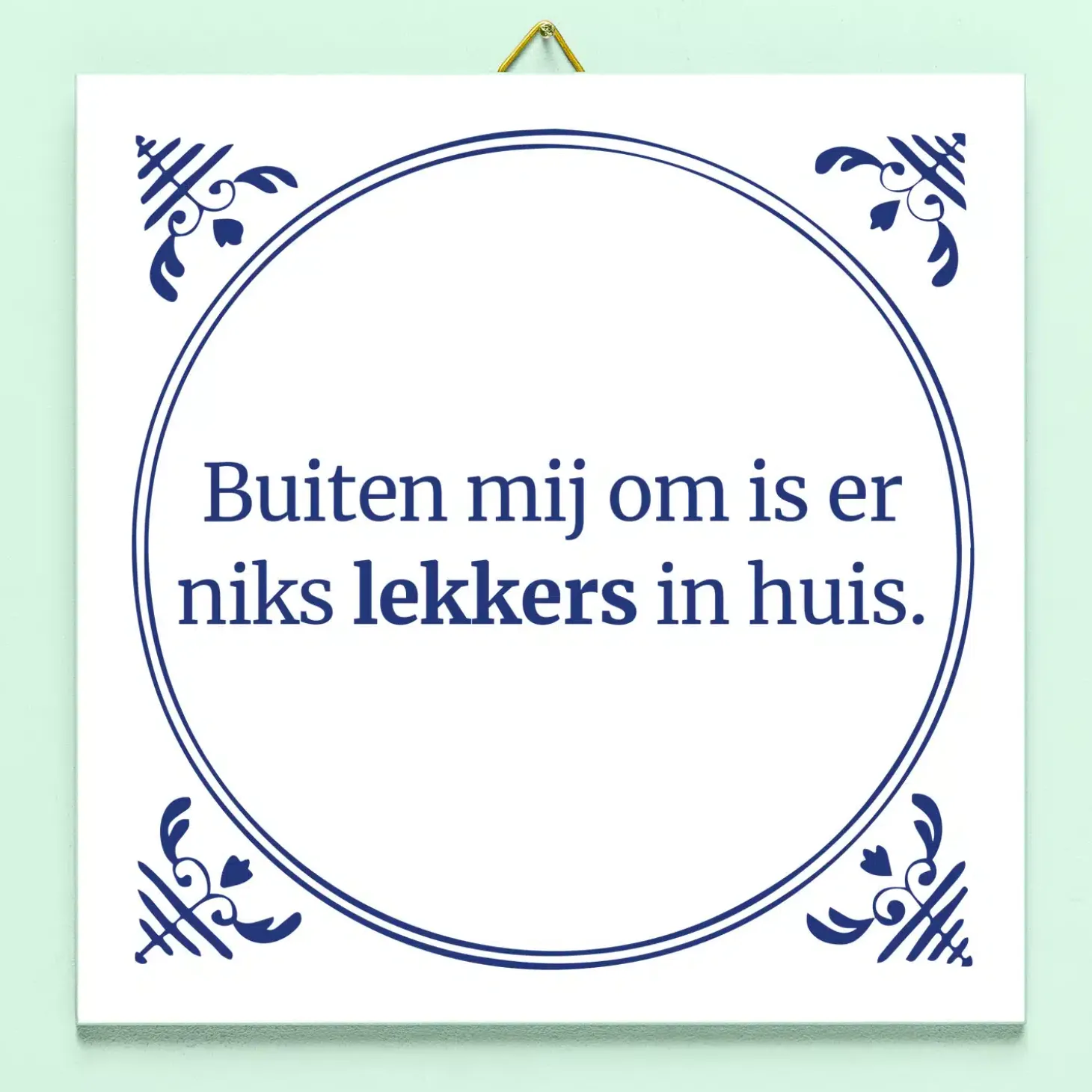 Tegeltje Niks lekkers in huis