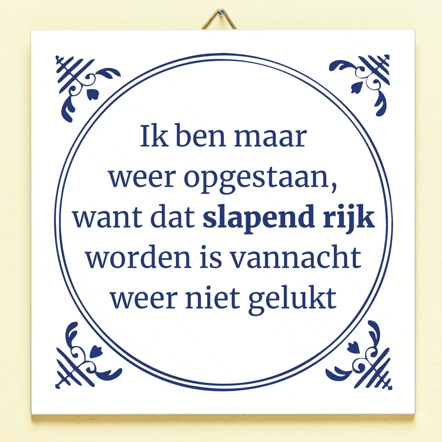 Tegeltje Slapend rijk worden