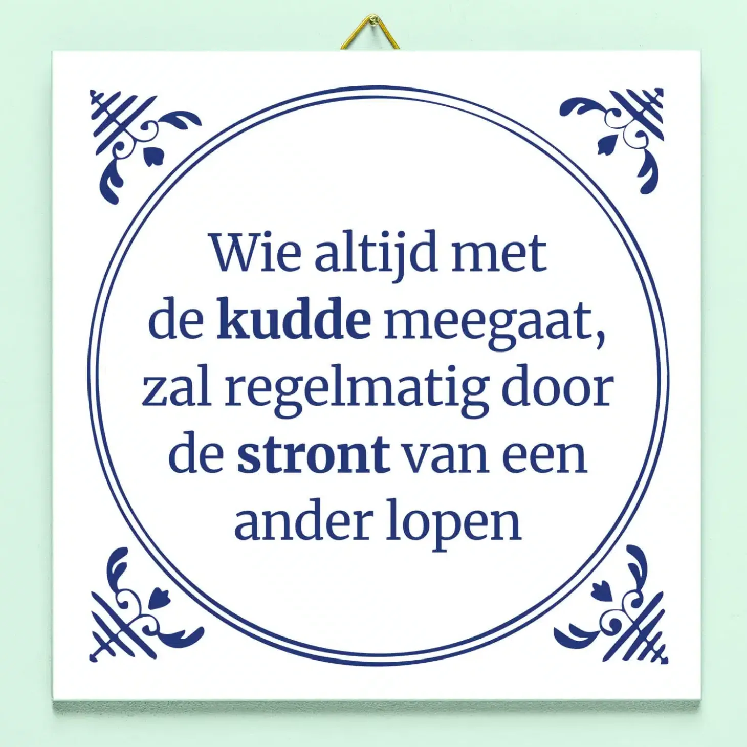 Tegeltje Wie met de kudde meegaat