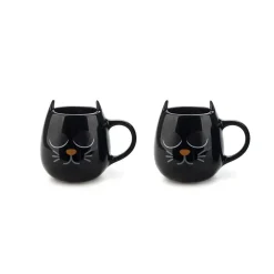 Warmtegevoelige kat mokken (set van 2)