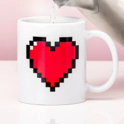 Warmtegevoelige mok pixel hart