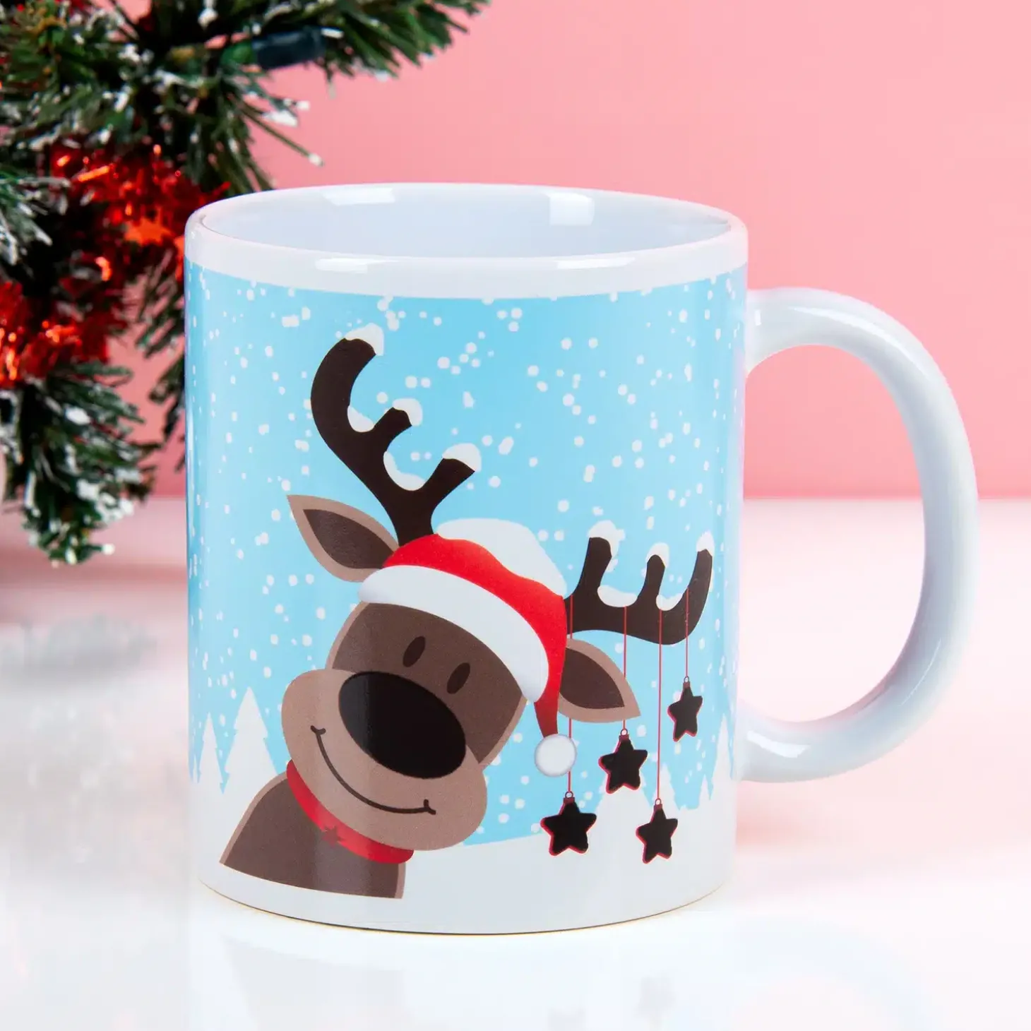 Warmtegevoelige rendier kerstmok