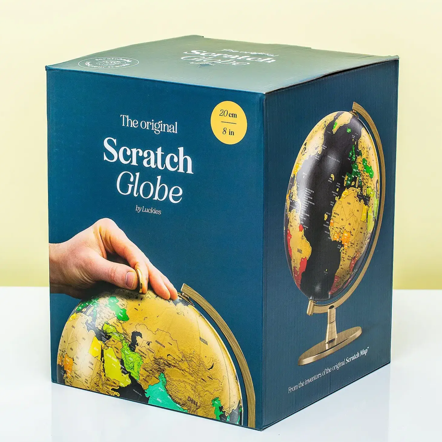 Wereldbol met krasfolie