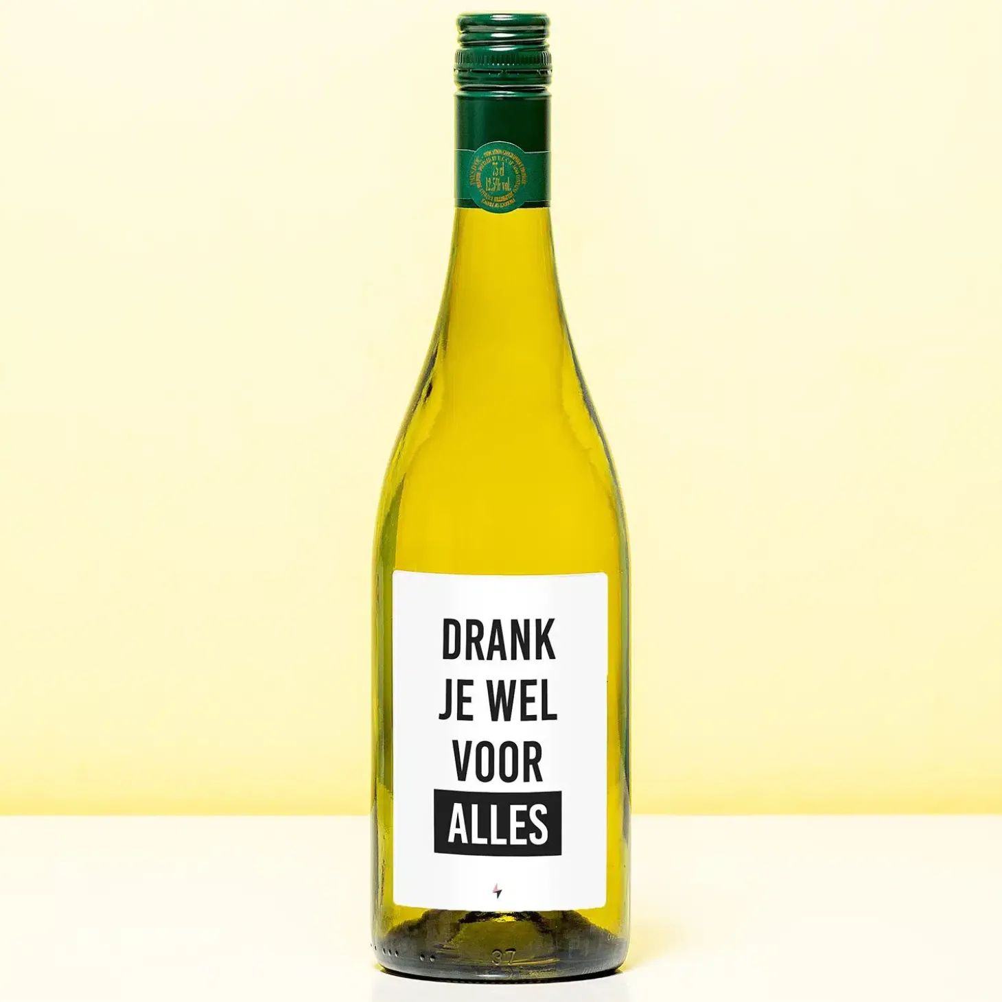 Wijnfles Drank je wel voor alles