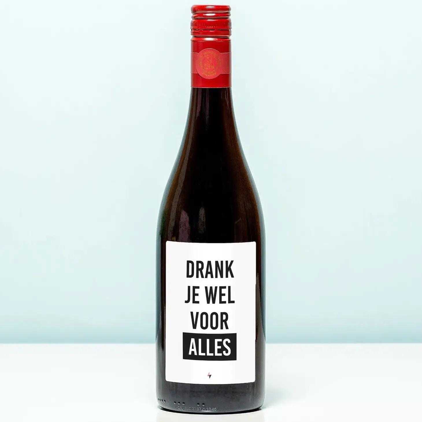 Wijnfles Drank je wel voor alles