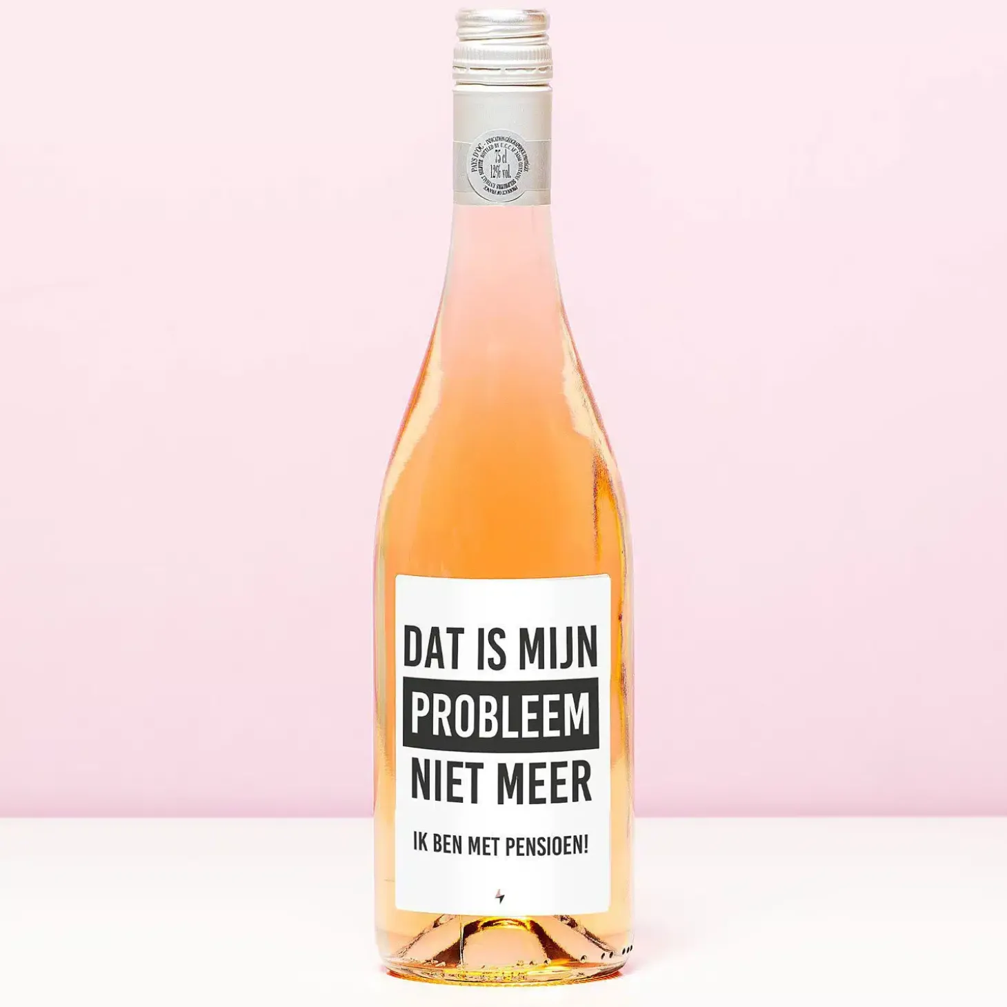 Wijnfles Pensioen niet mijn probleem