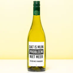 Wijnfles Pensioen niet mijn probleem
