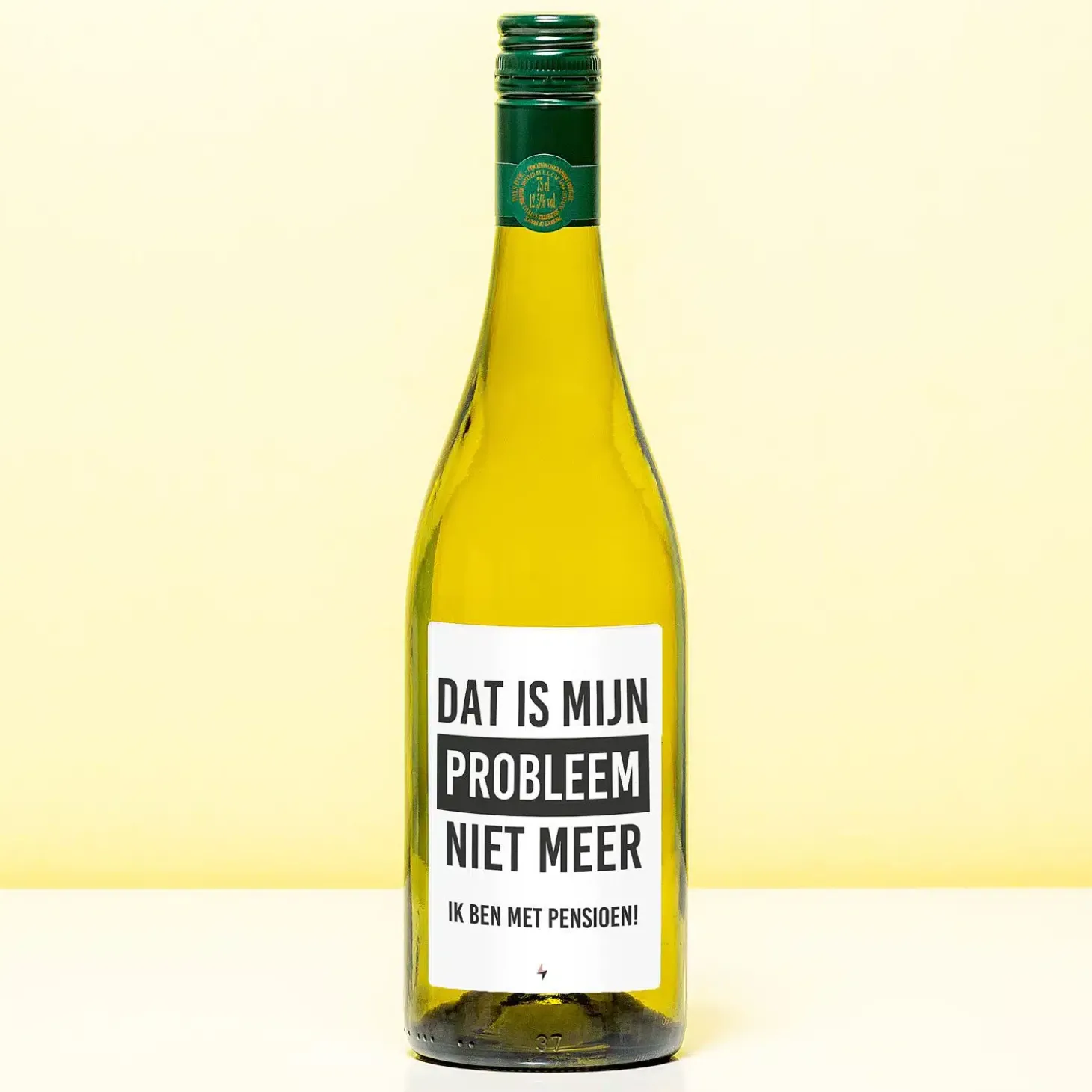 Wijnfles Pensioen niet mijn probleem